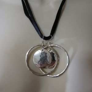 Hammered silver earrings